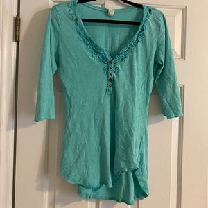 Large free people teal shirt